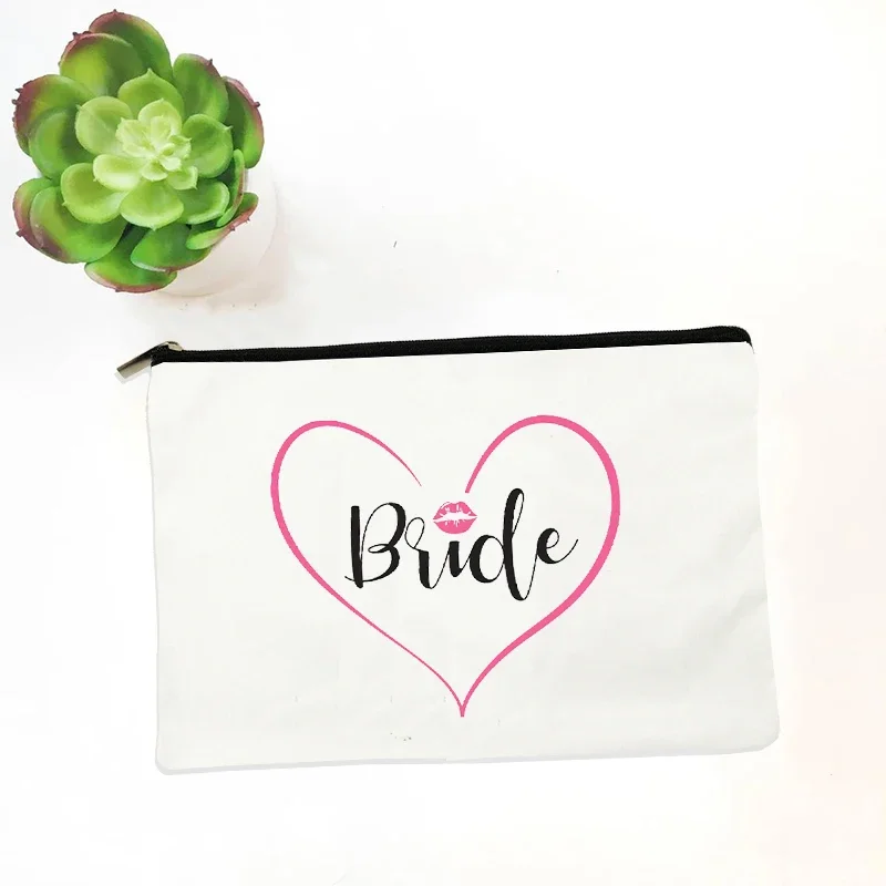 Bridemaid Bride Squad Makeup Bag Chief Bridesmaid Bachelorette Bridal Shower Wedding Gift Bag Travel Organizer Lipstick Bag