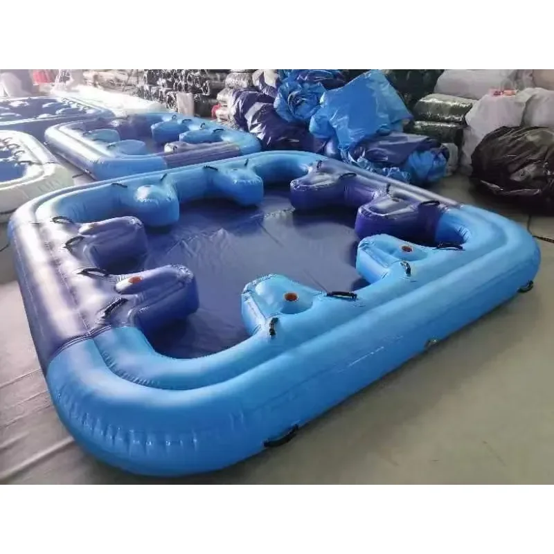 Custom Logo Inflatable Floating Island Platform Heavy Towable Inflatable Raft for Resort Summer Water Amusement