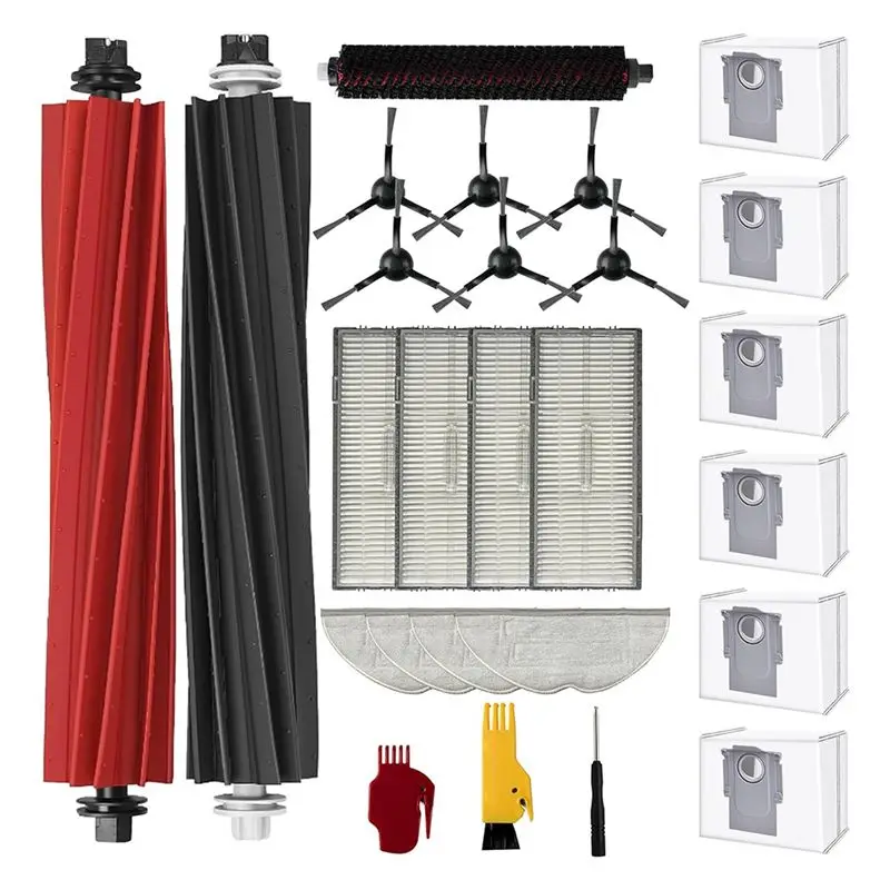 

AEE4-аксессуары для Roborock S8 Pro Uitra, запасные части, набор аксессуаров для робота-пылесоса с мешками для пыли, основные щетки