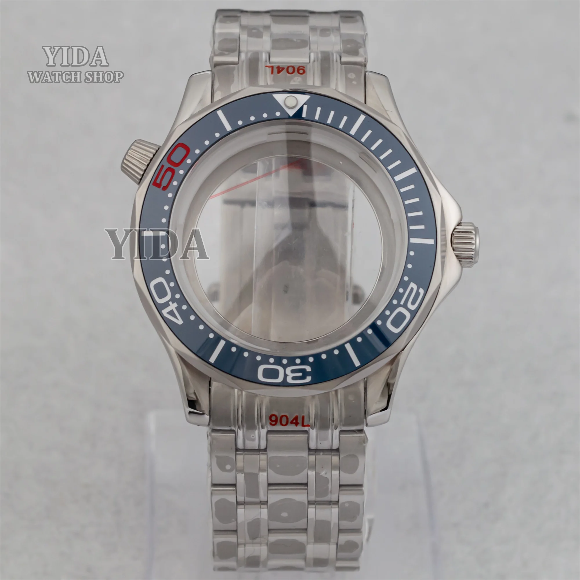 41 mm NH35-Uhrengehäuse für Seamaster 300 Gehäuse, 316L-Edelstahlband, 10 ATM wasserdicht, passend für NH35/NH36-Uhrwerk, Uhrenzubehör