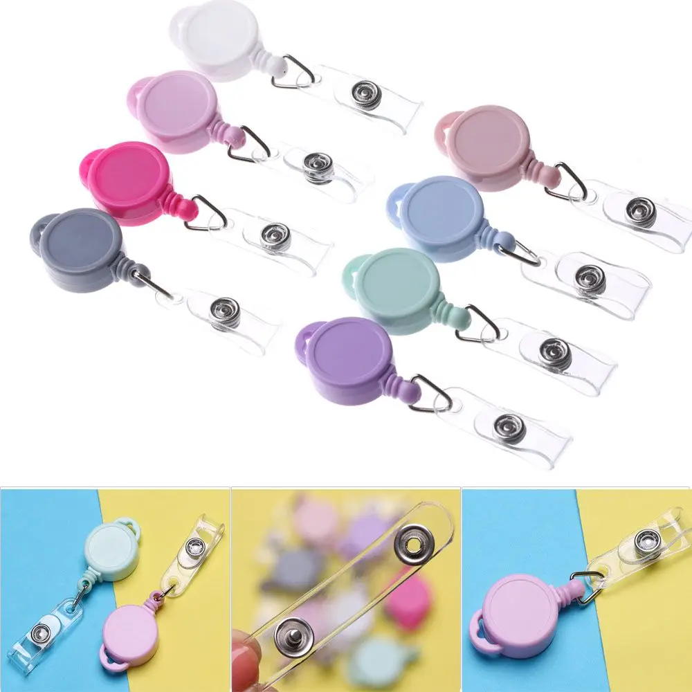 1pc Unisex Fashion Clip Anti-Lost Clip ID Name Card Badge Holder Retractable Lanyards Key Ring