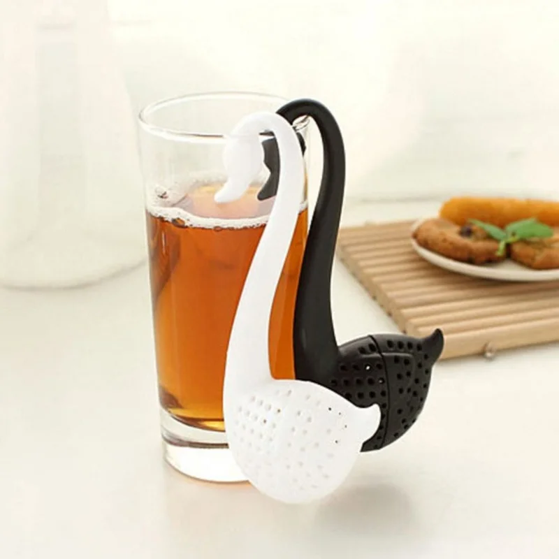 Creative Swan Spoon Tea Strainer infuser Environmentally Friendly Plastic Elegant Swan Tea Tools Kitchen Accessories