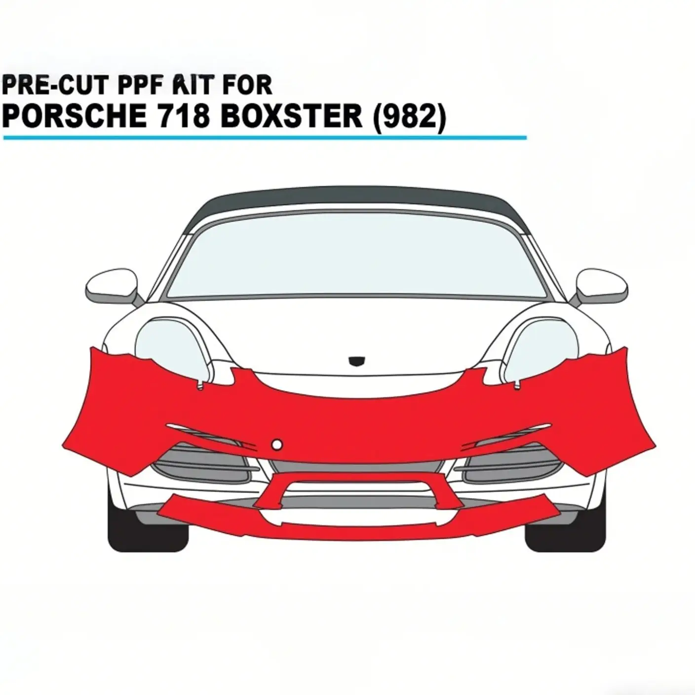 For Porsche 718 Boxster S 982 2016-2025 TPU Bumper Scratch-Resistant Self-Healing Paint Protection Film Invisible Pre-cut PPF
