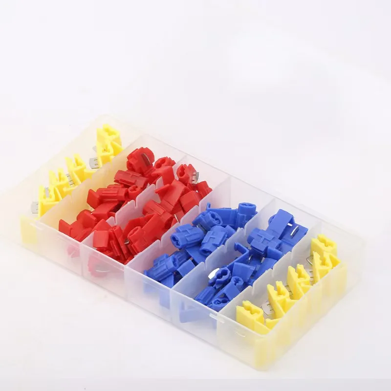 120pcs Wire and Cable Connectors Scotch Lock Quick Splice Snap Wire Connectors Crimp Non-destructive No Broken Wire