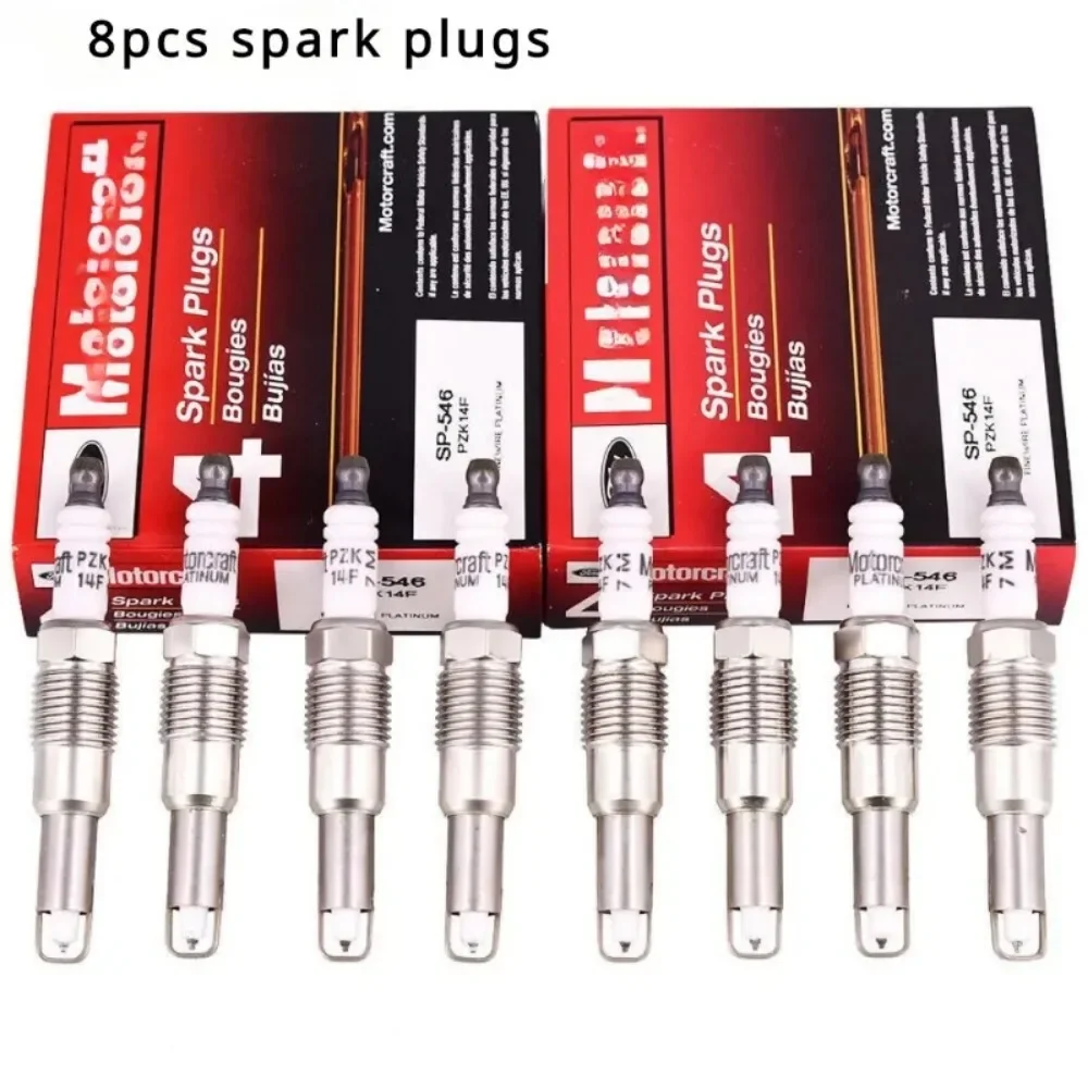 8Pcs SP546 Spark Plugs  PZK14F Genuine New for Ford Motor-craft  F150 F250 F350 F450 F550 5.4L 6.8L V8 V10 Glow Plug