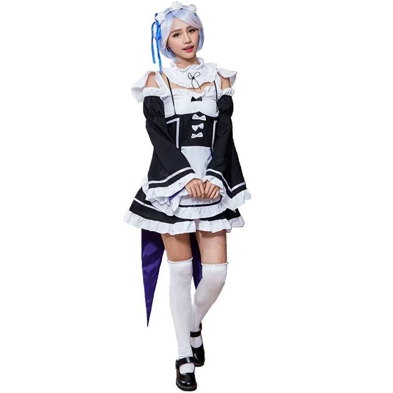 Japanese Anime RE: ZERO - Starting Life In Another World Rem Ram Cosplay Dress For Women