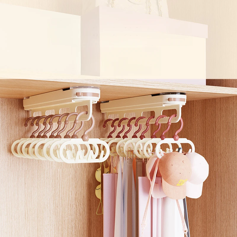 Dopamine Double-Row Coat And Hat Hook Anti-Slip Sling Clothes Hanger,Wardrobe Hanging Bag,Multifunctional Household Storage