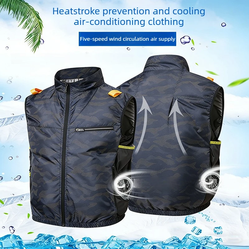 Summer Cooling Fan Workwear Men Air Conditioned Labor Uniform Heat Relief Jacket For Outdoor Construction