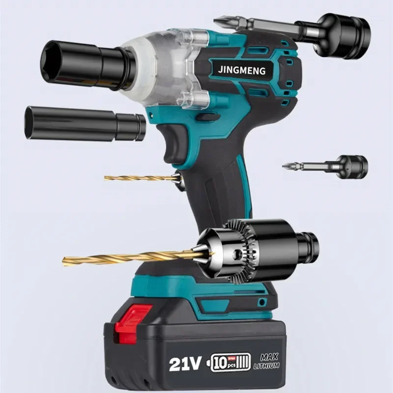 Chave de Impacto Elétrica Cordless, Brushless Broca Mão, Soquete Ferramenta Elétrica para Makita, Bateria 21V