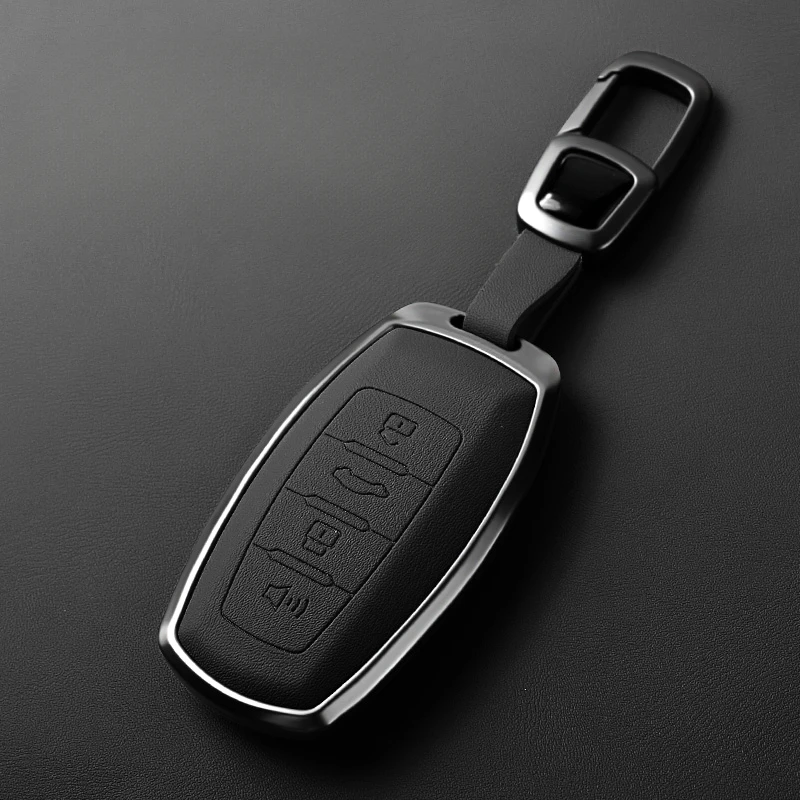 

Suitable For HAVAL DARGO F7 Aluminum Alloy + Leather Car Remote Key Case Cover Anti Scratch and Wear-resistant