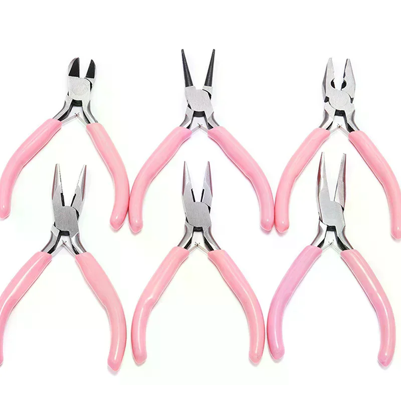 Mini Pliers Diagonal Round Bent Needle Nose Handcraft Beading Insulated Cutter Pliers For Jewelry Making Tools