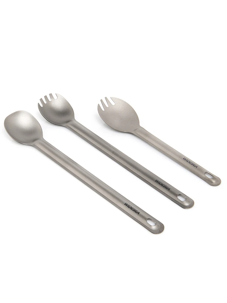 Widesea Camping Titanium Spork Spoon Outdoor Lekki widelec Zastawa stołowa Przenośny piknik Piesze wycieczki Podróżowanie Ultralekka zastawa stołowa — zdjęcie 2