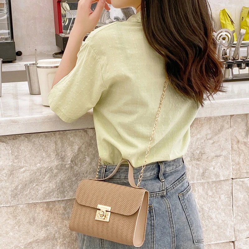 عالية الجودة حقيبة كتف مفردة موضة المرأة حقيبة يد بلون حقيبة عادية أنثى سلسلة الكتف الحقيبة حقائب جلدية للسيدات #2