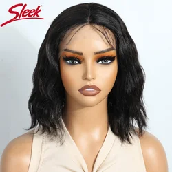 Pelucas de cabello humano elegante para mujer, pelo corto de encaje Real, listo para usar, 12 pulgadas, Bob corto Natural