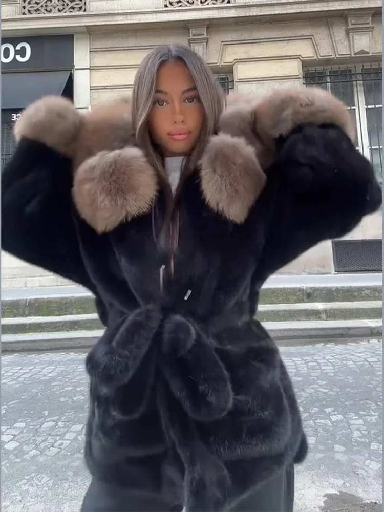 عادية طباعة هودي معطف فستان أطفال مع سروال داخلي المرأة كم طويل جيب سحابات سترة قطن بنطلون واسع 2025 الشتاء موضة سيدة الزي