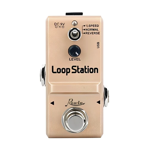 Rowin Mini Loop Station 48K Looper Pedal Overdubs ilimitados 10 minutos de bucle, 1/2 tiempo y Pedal USB inverso True Bypass