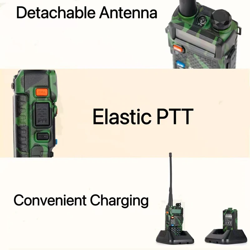 Baofeng-walkie-talkie de doble segmento, menú de acceso directo de camuflaje de UV-5R, Radio de mano UV