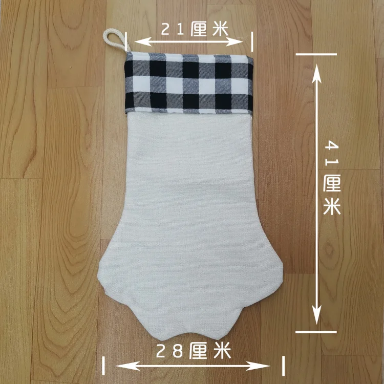 Blank Sublimation 10pcs/lot Blank Linen Chirstmas Sock For Sublimation INK Print DIY Gifts