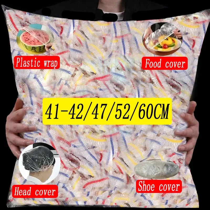 

Colorful Disposable Food Cover Food Grade Fruit Vegetable Storage Bag Elastic Food Lids Shower Headgear Kitchen Fresh Saver