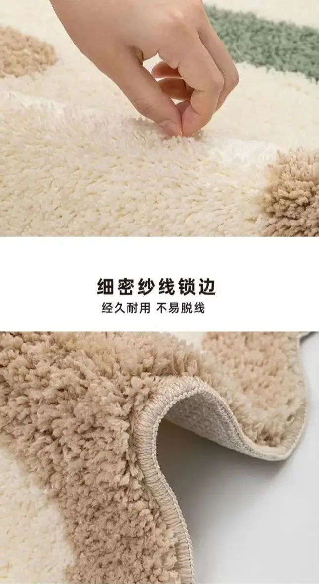 Simple Geometric Shapes ufted Carpet Mat Soft Fluffy Thick Tuftting Room Entry DoorMat Anti-slip Rug Entrance Floor Mat