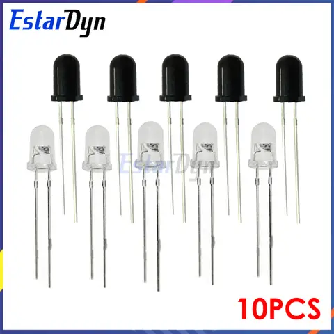 10pcs ~ 1000pcs 5mm 940nm IR Infrared Launch Emitter Diode Photodiode