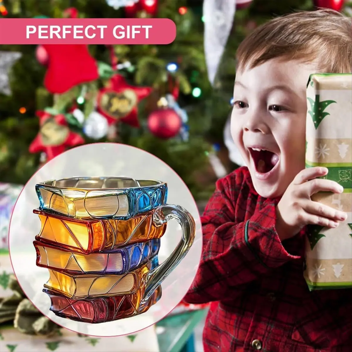 

Хит продаж: 3D-кружка для кофе в форме книги, 11 унций, стеклянная кружка для любителей книг, библиотекарей и писателей