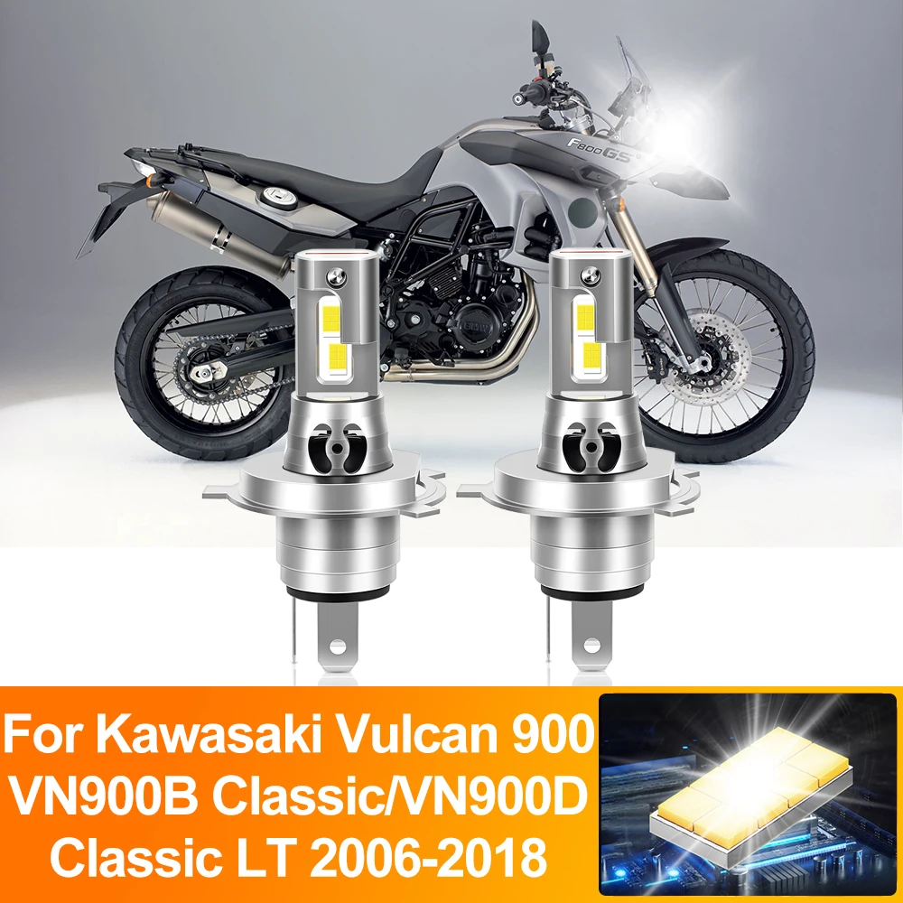 LED Motorcycle Headlight 120W High Low Beam Moto Headlamp 12V For Kawasaki Vulcan 900 VN900B Classic/VN900D Classic LT 2006-2018