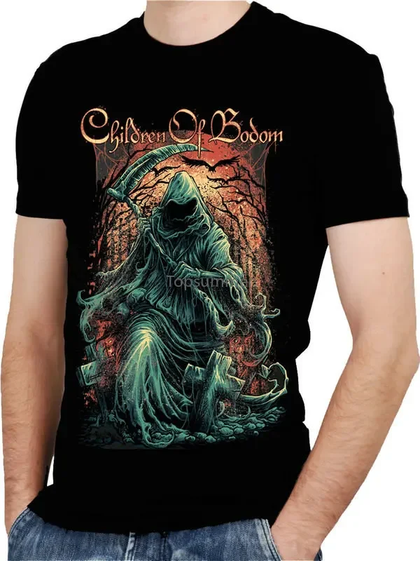 Camiseta negra para niños de Bodom Band 1, camisa de Rock, camiseta informal para adultos