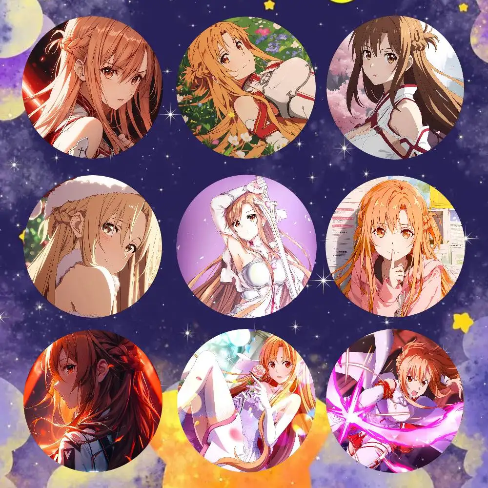 Asuna Animation S-Word A-Art O-Online Badge Tinplate Meme Round Brooch For Hat Bag Creative Lapel Jewelry Accessories Gifts