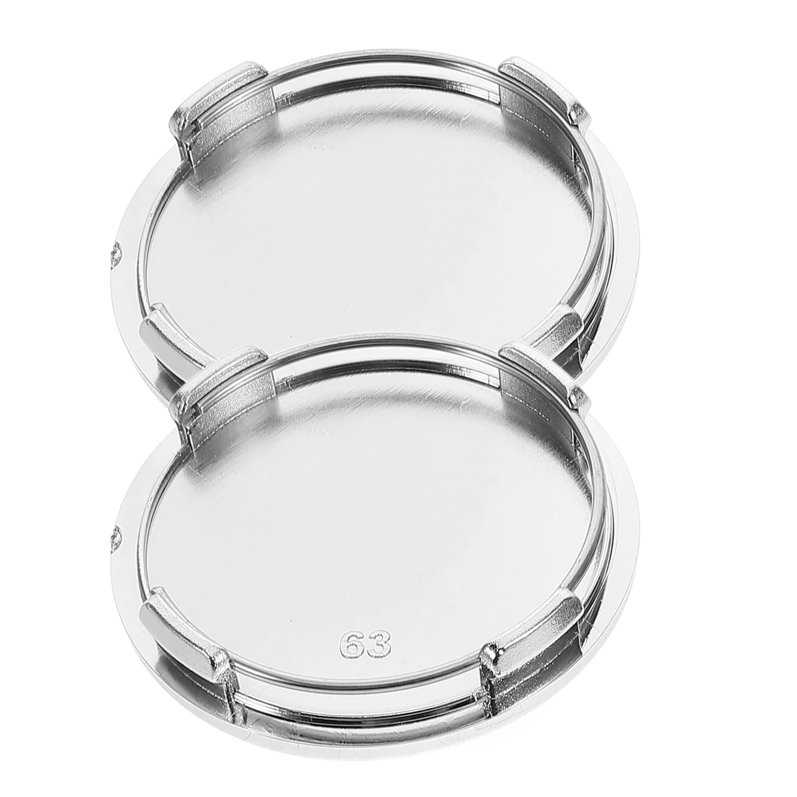 

2Pcs 63mm Oz Wheel Hub Caps Silver Car Rim Cover Replacement Durable Easy Install Universal Stylish Modification