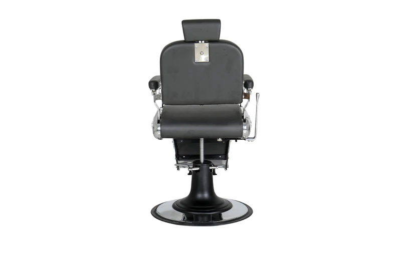 Used Metal Hair Salon Styling Chair with Hydraulic Pump 360 Degree Rotation Chrome Base