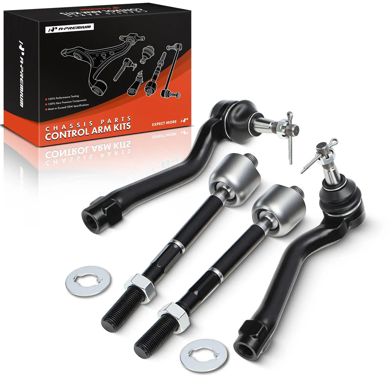 A-Premium 4x Front Inner & Outer Tie Rod End with Ball Joint for Lexus LS460 2007-2017