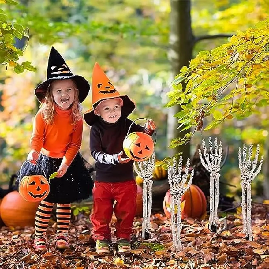 Halloweenowa światło zewnętrzne dekoracja ramienia czaszki, 8 trybów, przyjęcie świąteczne ścieżka na dziedzińcu ogród, kryty dekoracja zewnętrzna