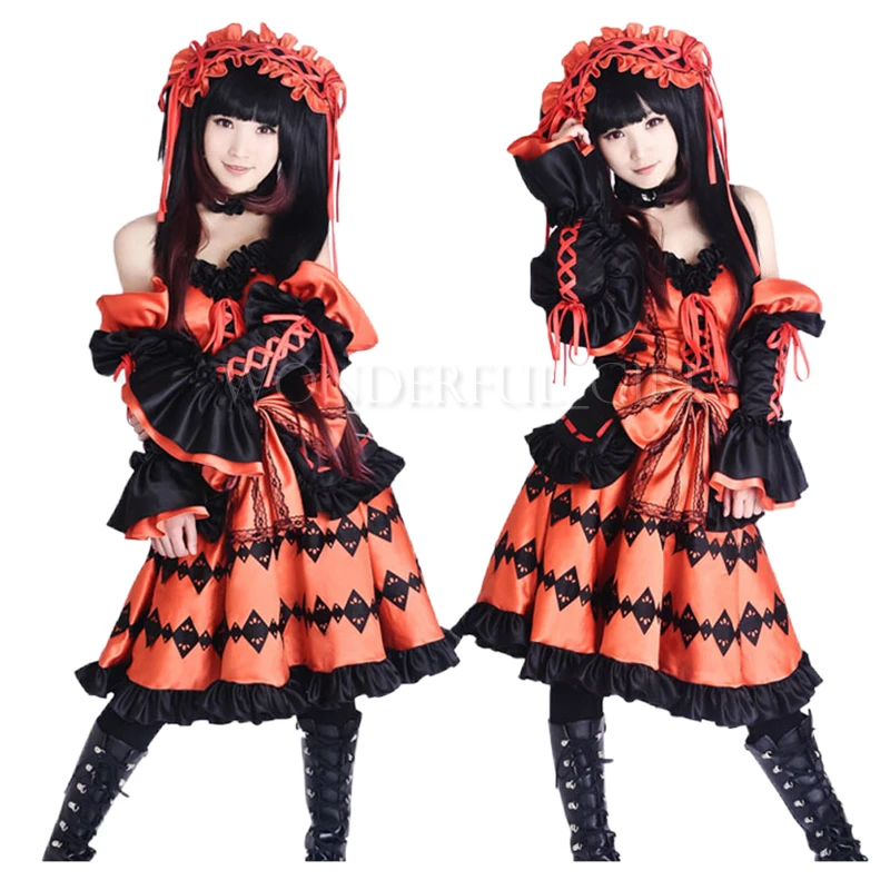 Anime Date A Live Tokisaki Kurumi Cosplay Costume Fancy Dress Carnival Disfraces Halloween Costumes for Women S-XL