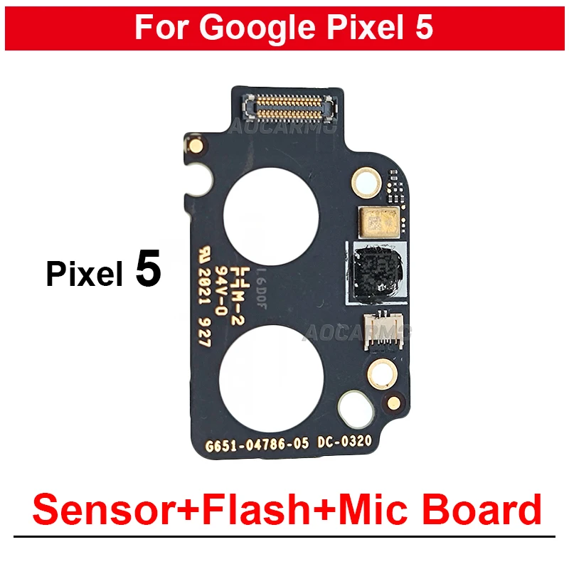 

Flash Light Flex Cable + Ambient Light Noise Reduction Microphone Small Board For Google Pixel 5 Replacement Repair Parts