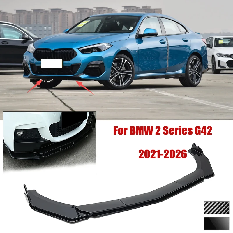 5pcs Front Bumper Shovel For BMW 2 Series G42 2021-2026 Spoiler Front Bumper Deflector Anti Scratch Protection Device