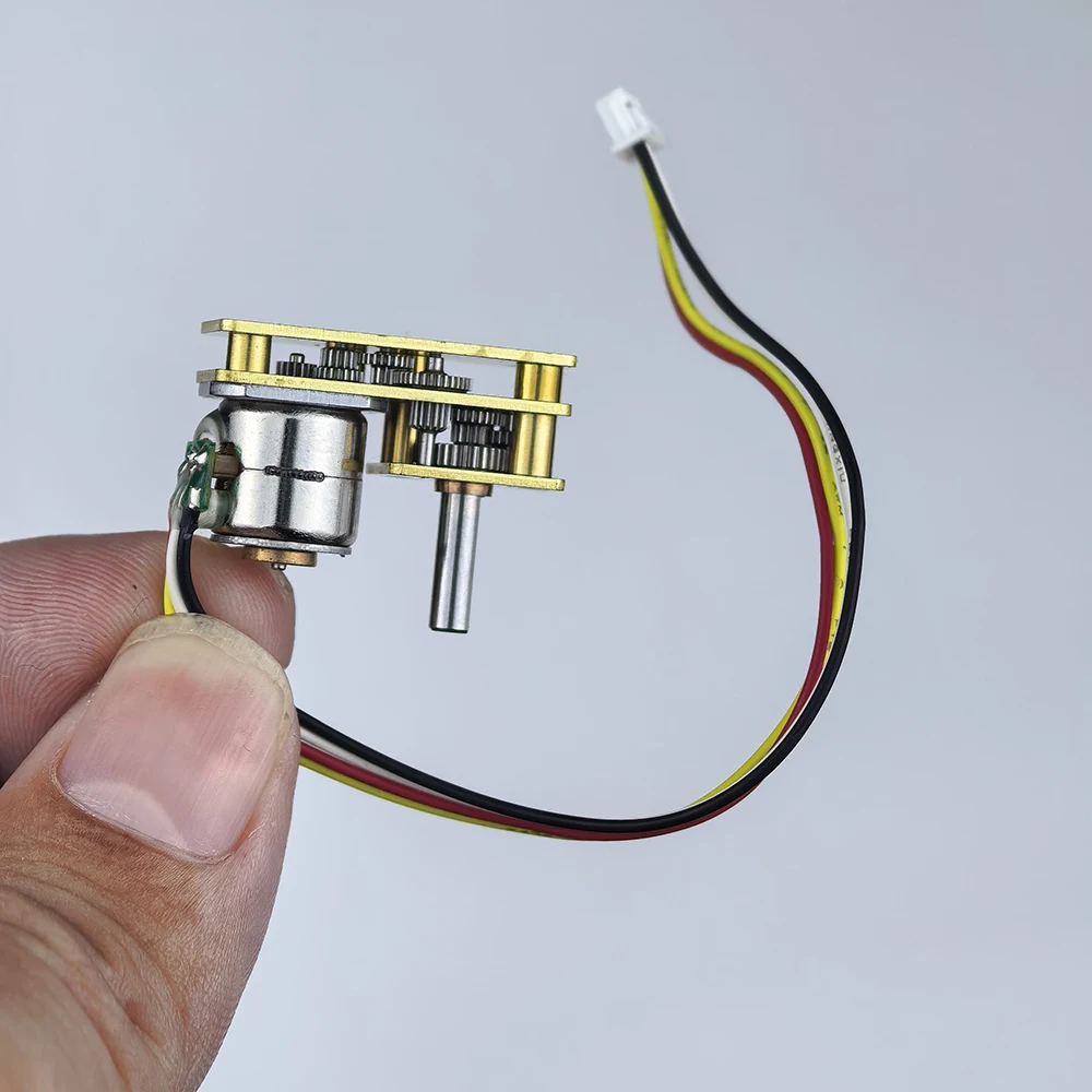 Mini 10mm 2-phases 4-wires stepping motor all metal gearbox precision Gear Motor Flipped Output Shaft for intelligent gimbal etc