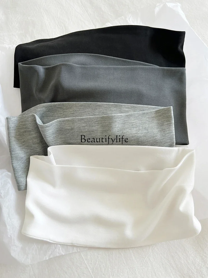 Delicate nude wide version fashionable sports style headband headscarf female sweat-absorbing breathable solid color