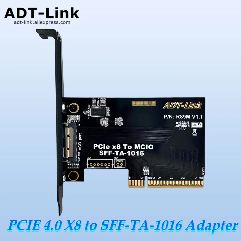 

ADT-Link PCIE 4.0 x8 to SFF-TA-1016 Adapter Card MCIO Chassis External Support 2U4U Chassis Extension Cable One-Drag-One