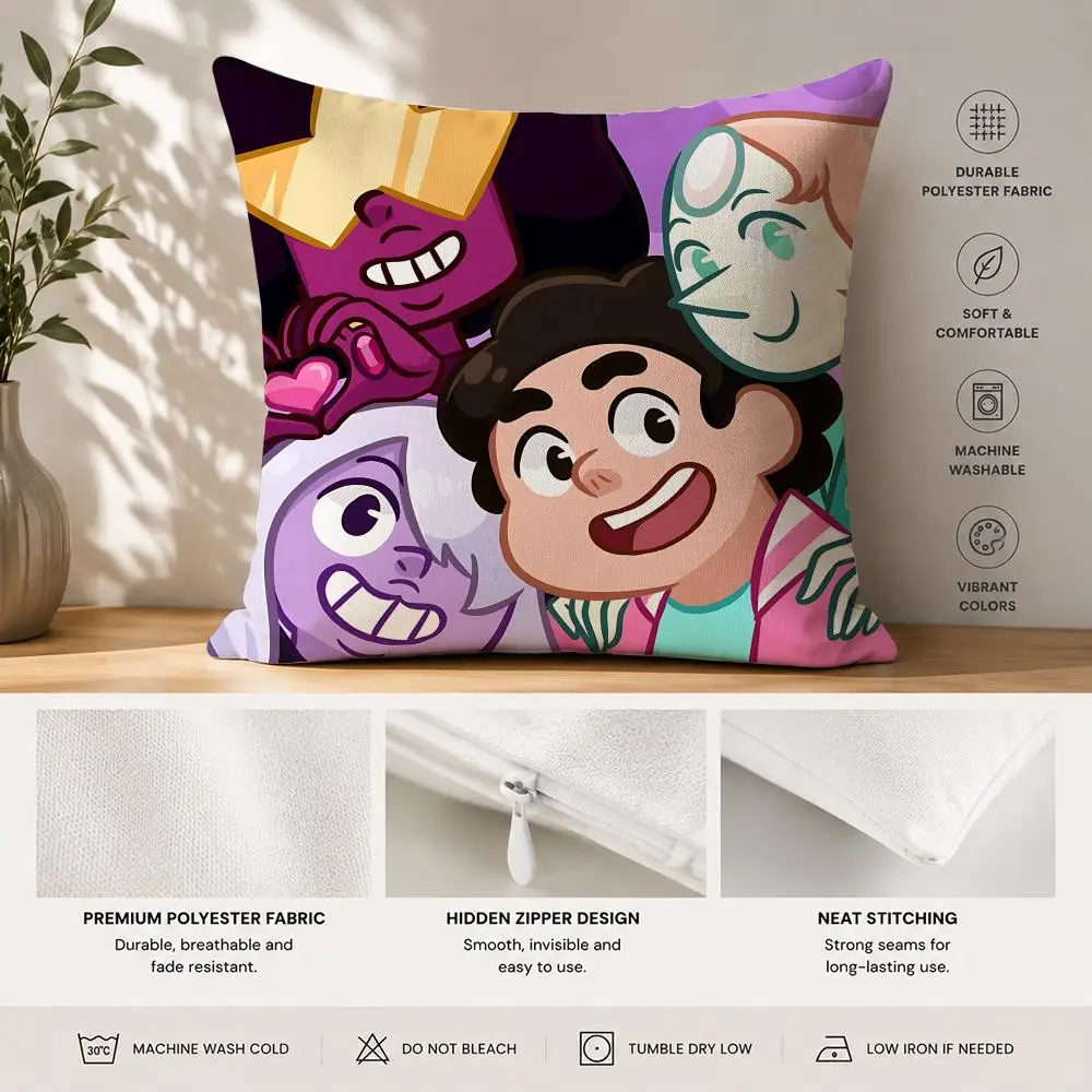 S-Steven Universe Future Cushion Cover 40x40cm Square Decorative Sofa Cushion Cover Bedroom Living Room Home Decor Gift
