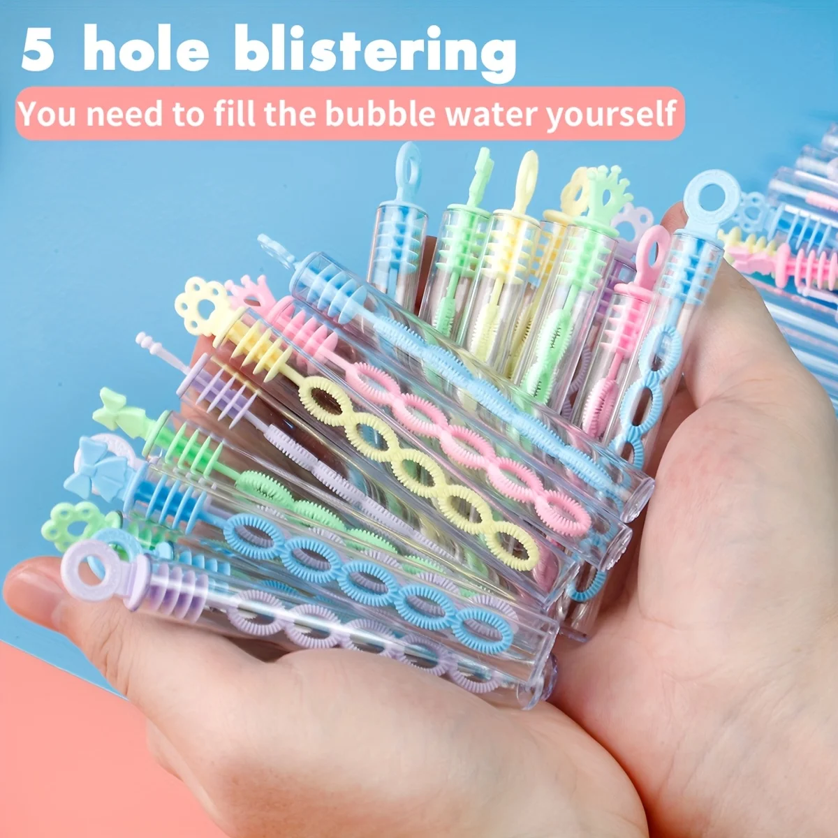 22pcs Multi Hole Colorful Bubble Sticks for Parties Plastic No Liquid Outdoor Activities Celebrations Festive Fun Toys