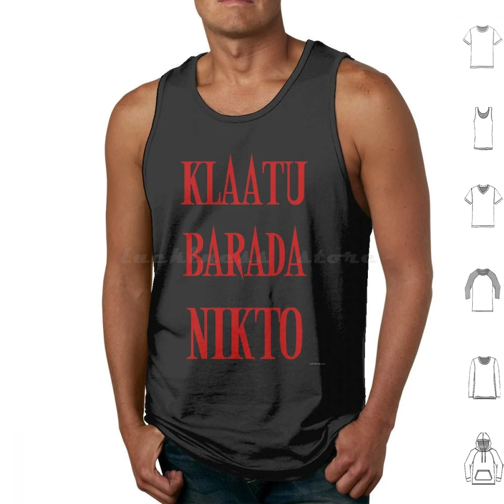 Klaatu Barada Nikto Tank Tops Print Cotton Evil Dead The Evil Dead The Day The Earth Stood Still Army Of Darkness Science