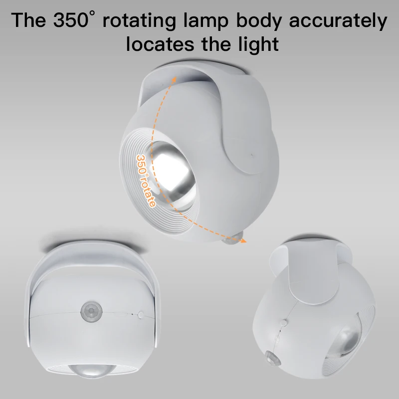 Lampe à détecteur de mouvement aste par USB, éclairage blanc chaud, veilleuses, économie d'énergie, lampe de nuit pour mur, chambre à coucher