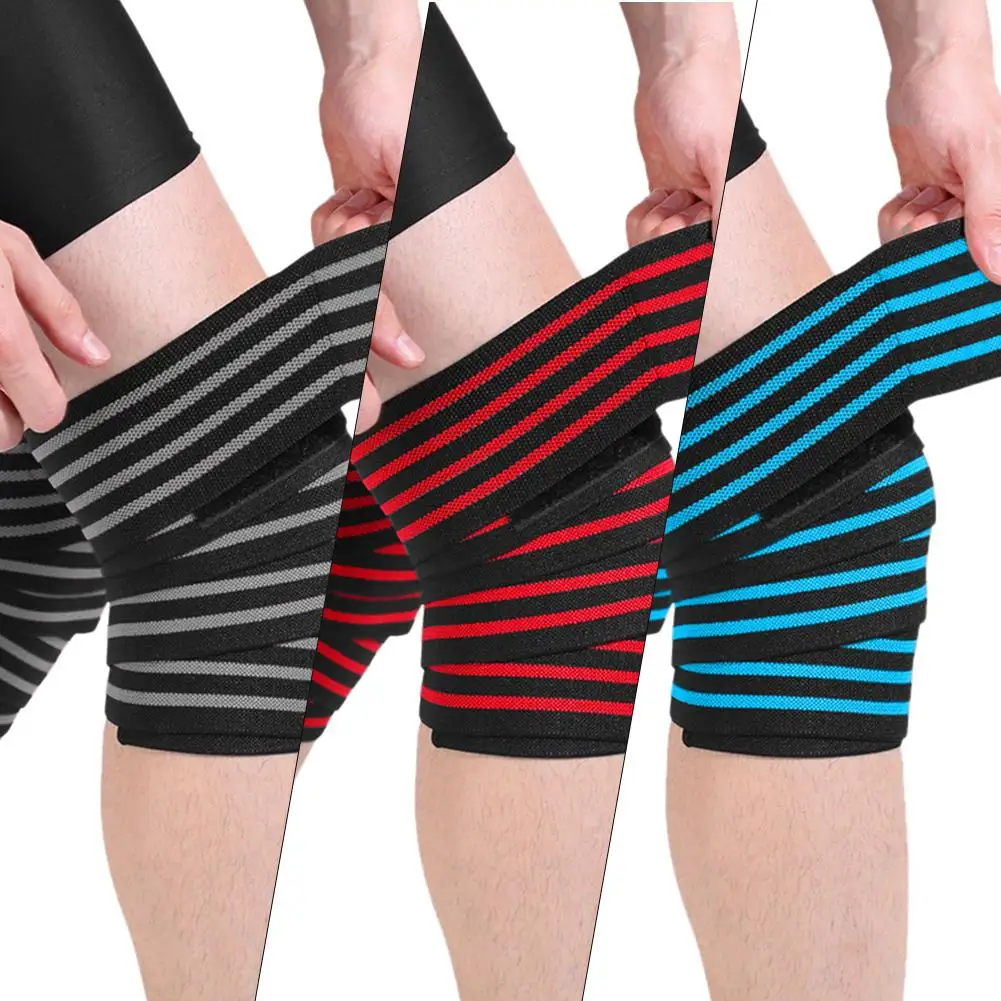 1PCS Knee Wraps Men Fitness Weight Lifting Elastic Bandage Compression Knee Support Sports Strap Knee Protector Bands Pad