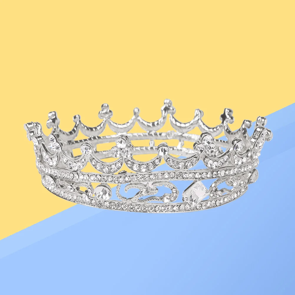 

Silver Alloy Rhinestone Bridal Wedding Crown Elegant Headband Crystal Hairband for Bride Prom Events Wedding Crown