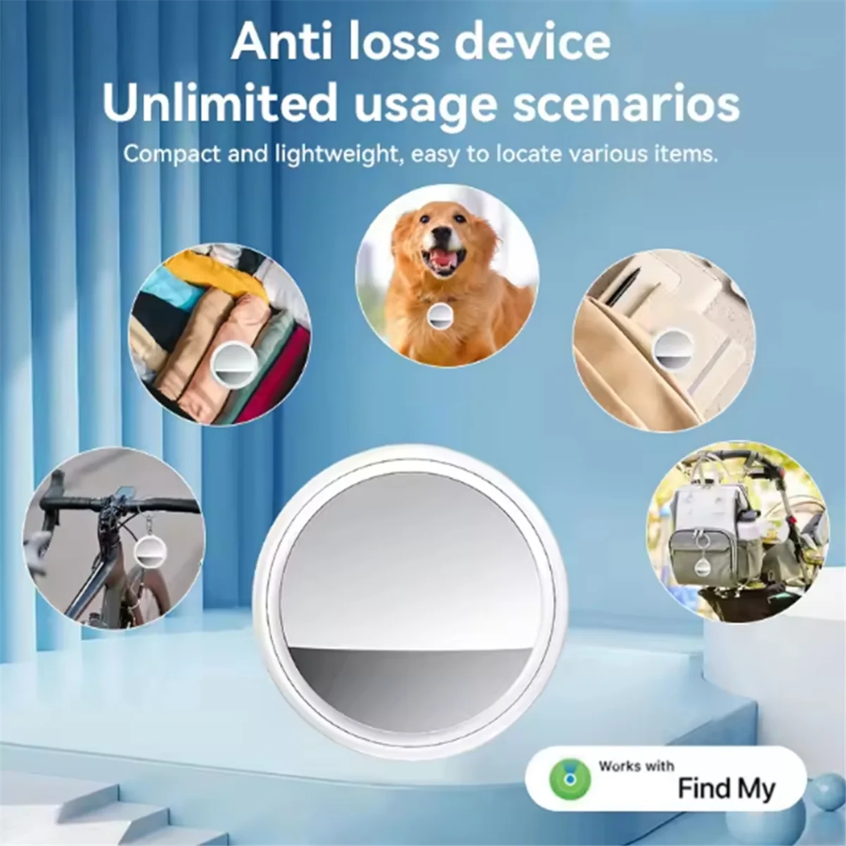 NEW Smart Finder Tracker TX02 Mini GPS Key Tag IPX5 Waterproof Anti-Lost Device Realtime Locator Work White