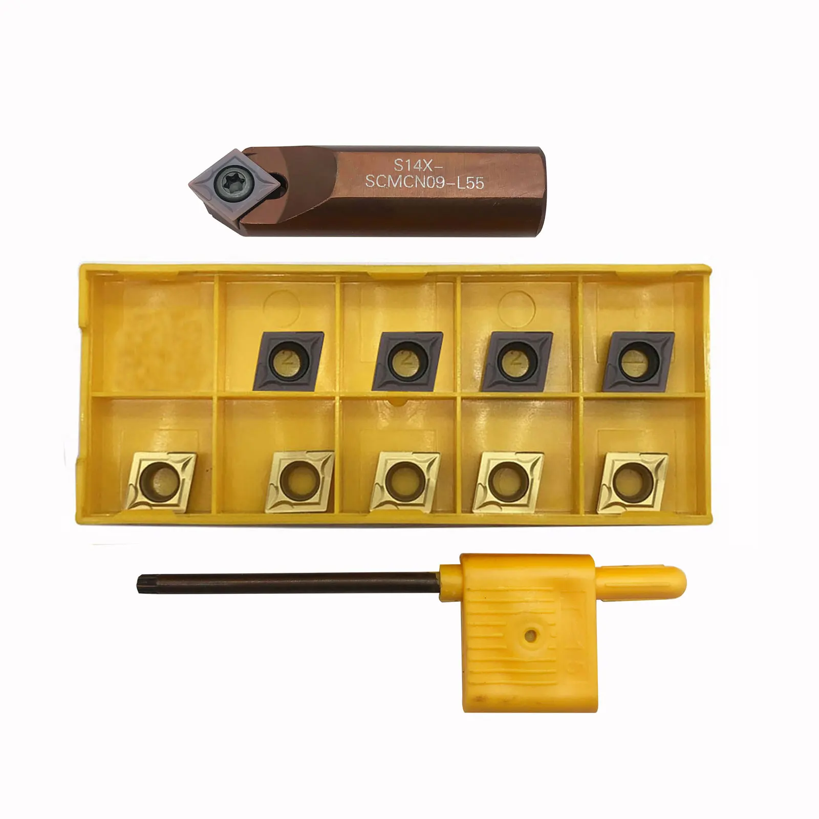 

1/2 Metal lather S14X-SCMCN09-L55 Turning Tool holder+10pcs CCMT09T304 32.51 Carbide insersCNC for Excavator and Boring machine
