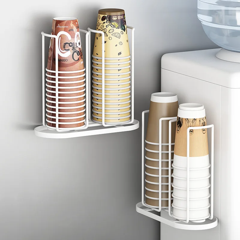 Luxury Disposable Cup Storage Holder Rack Shelf Water Tea Cups Dispenser Mug Display Stand Supplies Home Organizer