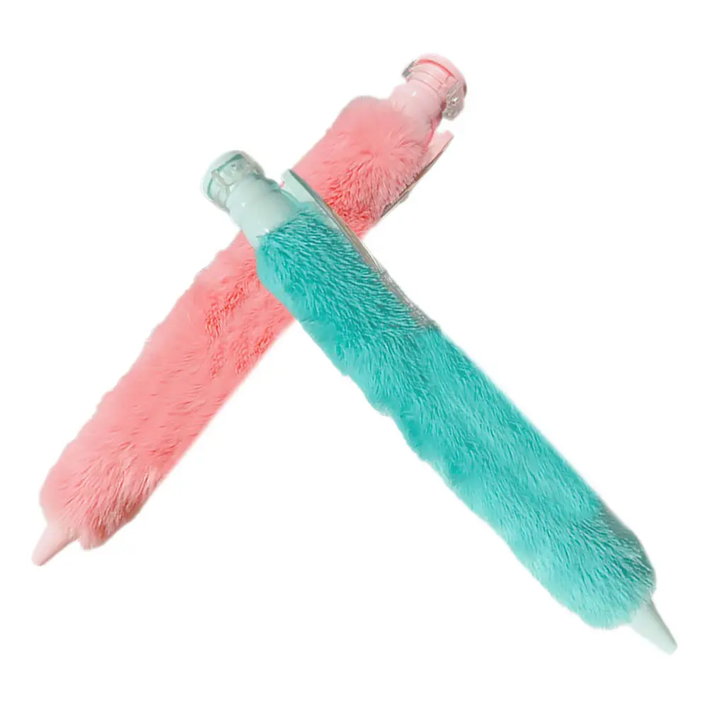 

2Pcs Soft-Touch Adorable Animal Character Ballpoint Pens Smooth Black Ink Click Mechanism for School Supplies Office Decor Party