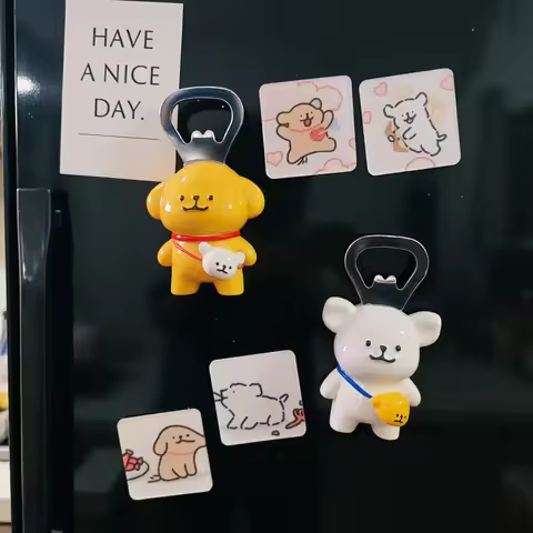 3pcs Personalized and Funny Dog Bottle Opener Refrigerator Magnets Creative Fridge Magnet Decorative